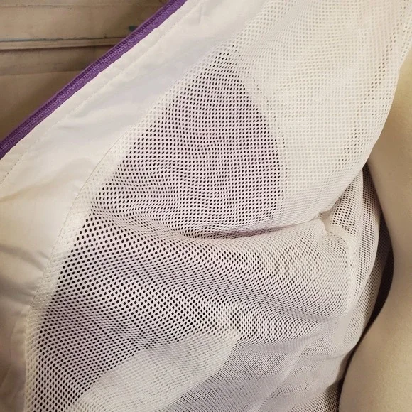 JIT Sport Medium Windbreaker Jacket Purple White Colorblock Mesh Lined Zip - Picture 4 of 5